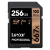 Lexar 667X Professional 256GB U3 V30 SDXCâ„¢ UHS-I Memory Cards (up to 100MB/s read, Write 90MB/s)