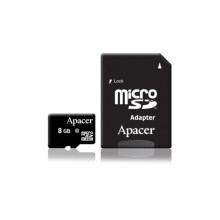 Apacer 8GB SDHC Class 10 Memory Card with Adapter (Item No: APC-SDHC-8CL10) A4R2B78