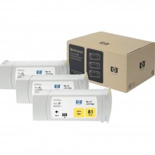 HP 81 Dye Cartridges (3-pack) 680-ml - Yellow (C5069A)