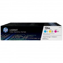 HP 126A 3-pack Original LaserJet Toner Cartridges - Cyan/Magenta/Yellow (CF341A)