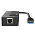 Orico HR01-U3 Portable 3 Port USB 3.0 Hub with 1 RJ45 10/100/1000 Gigabit Ethernet LAN Wired Network Adapter - Black