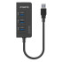 Orico HR01-U3 Portable 3 Port USB 3.0 Hub with 1 RJ45 10/100/1000 Gigabit Ethernet LAN Wired Network Adapter - Black