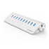 Orico M3H10 Aluminium USB 3.0 10 Port Hub with 12V3A Power Adapter - Silver