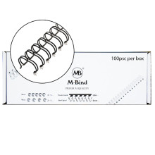 M-Bind Double Wire Bind 3:1 A4 - 1/2"(12.7mm) X 34 Loops, 100pcs/box, Black